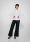 Luna cotton poplin blouse | White