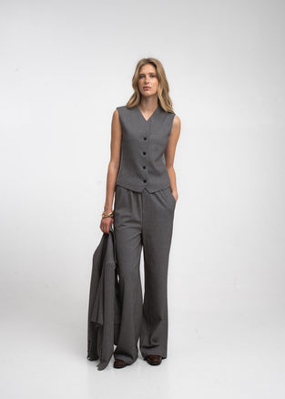 Теssa back knitted vest | Grey