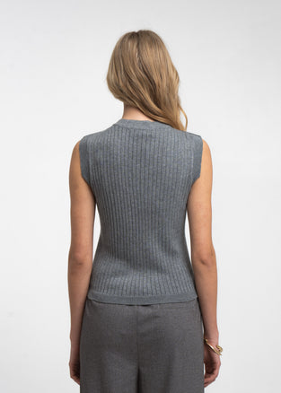 Теssa back knitted vest | Grey