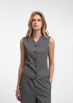 Теssa back knitted vest | Grey