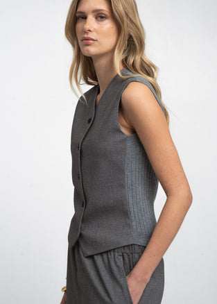 Теssa back knitted vest | Grey