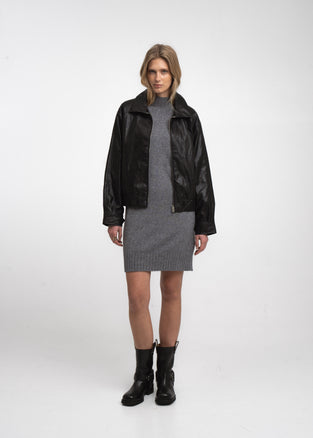 Long pullover viscose blend 2068 | Dark Grey