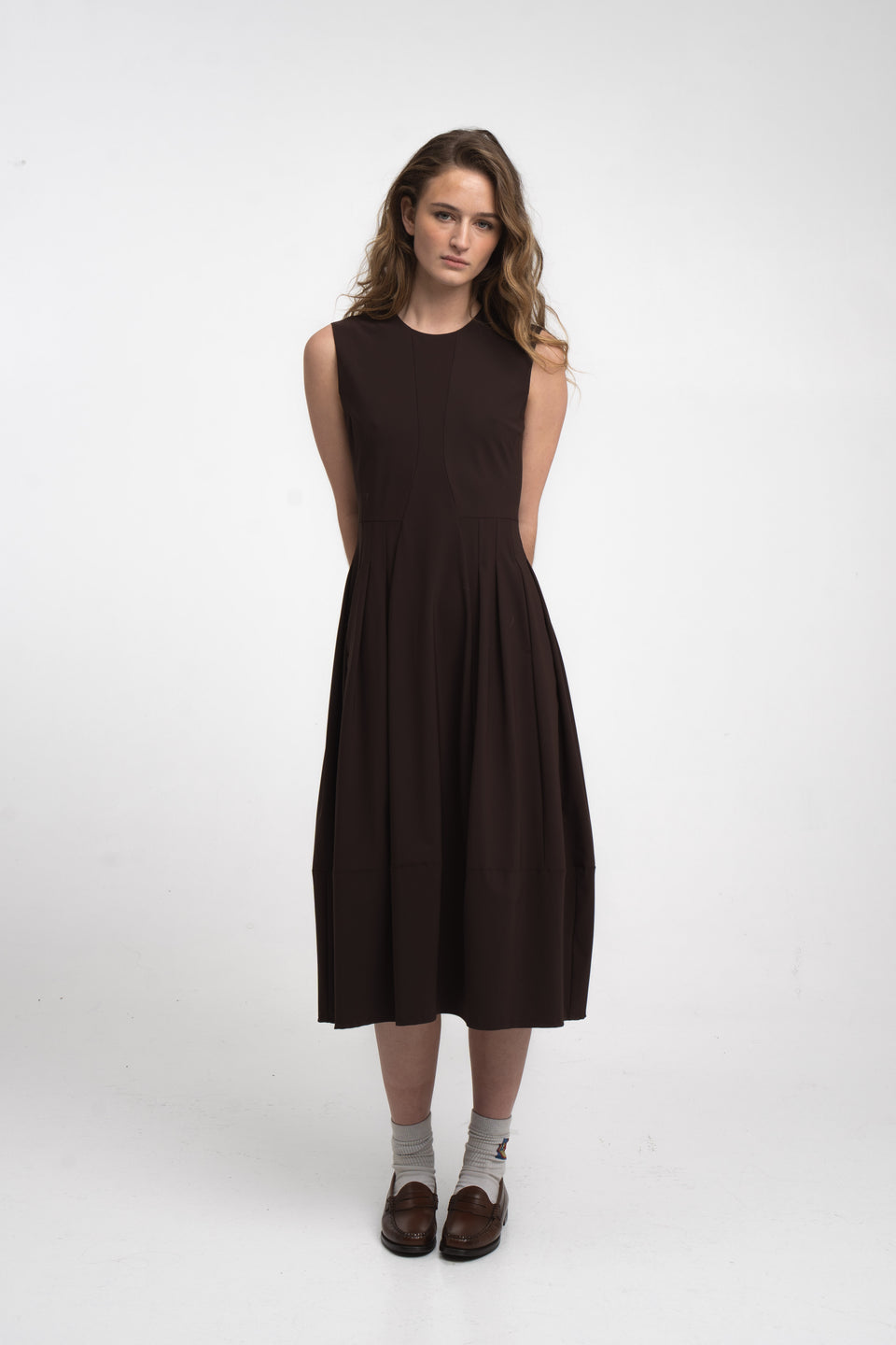 Heide dress technical jersey | Chocolate
