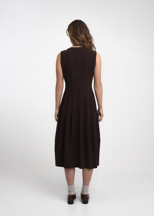 Heide dress technical jersey | Chocolate