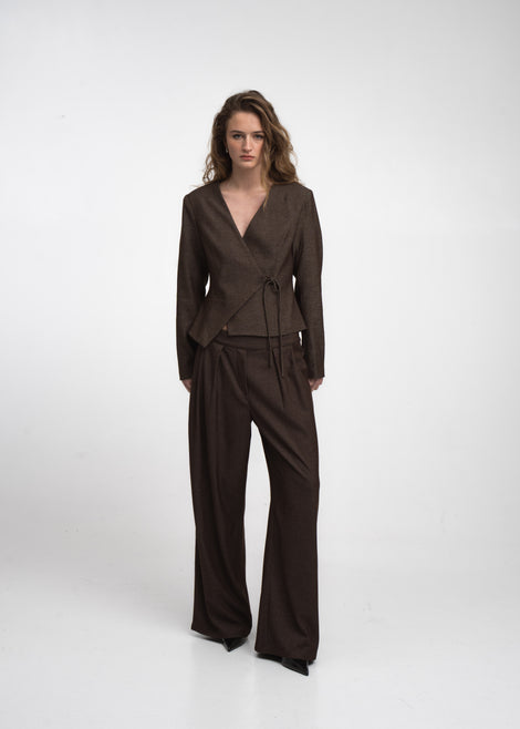 Lean wide-leg pants | Dark Brown