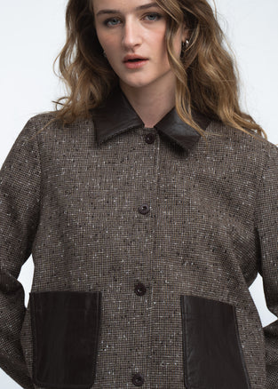 Isolde wool blend pocket blazer | Brown
