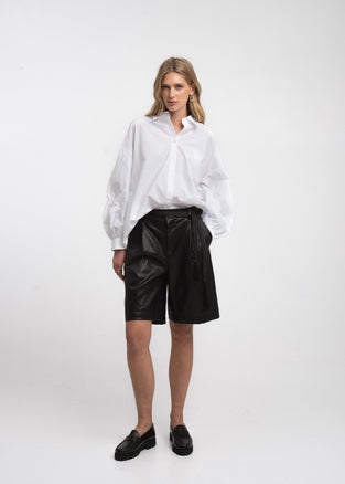 Adelina cotton oversized blouse | White