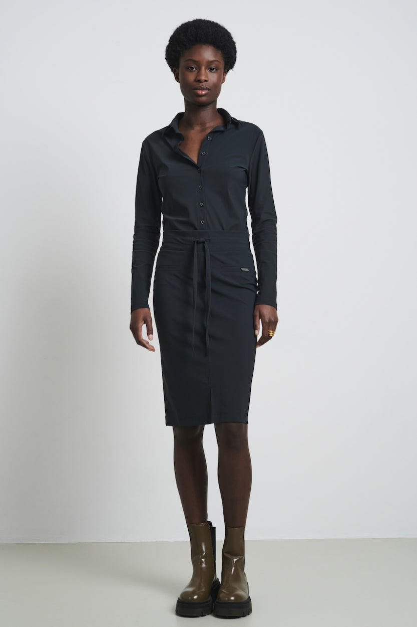 Skirt Kate Easy Wear Technical Jersey | Grigio Notte