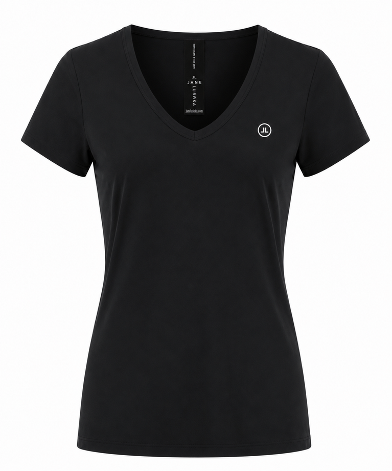 T shirt V Neck Easy Wear Organic Cotton | Black