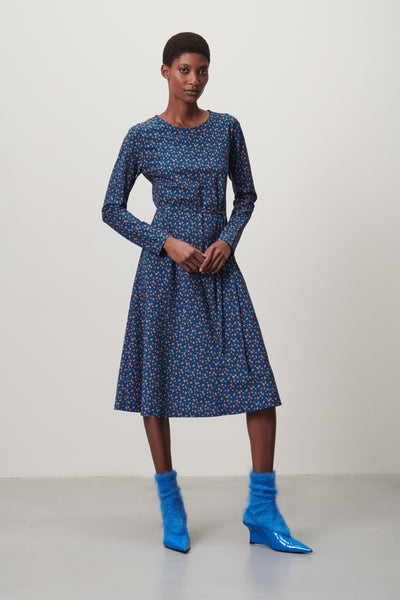 Jessica Short Dress Technical Jersey Blue Jane Lushka