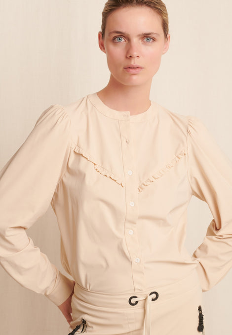 Dela Blouse Technical Jersey | Beige