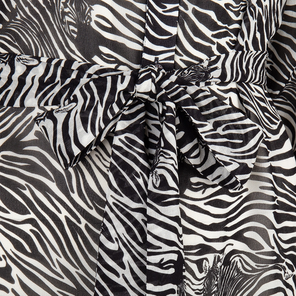 Blanche Dress Zebra | White/Black