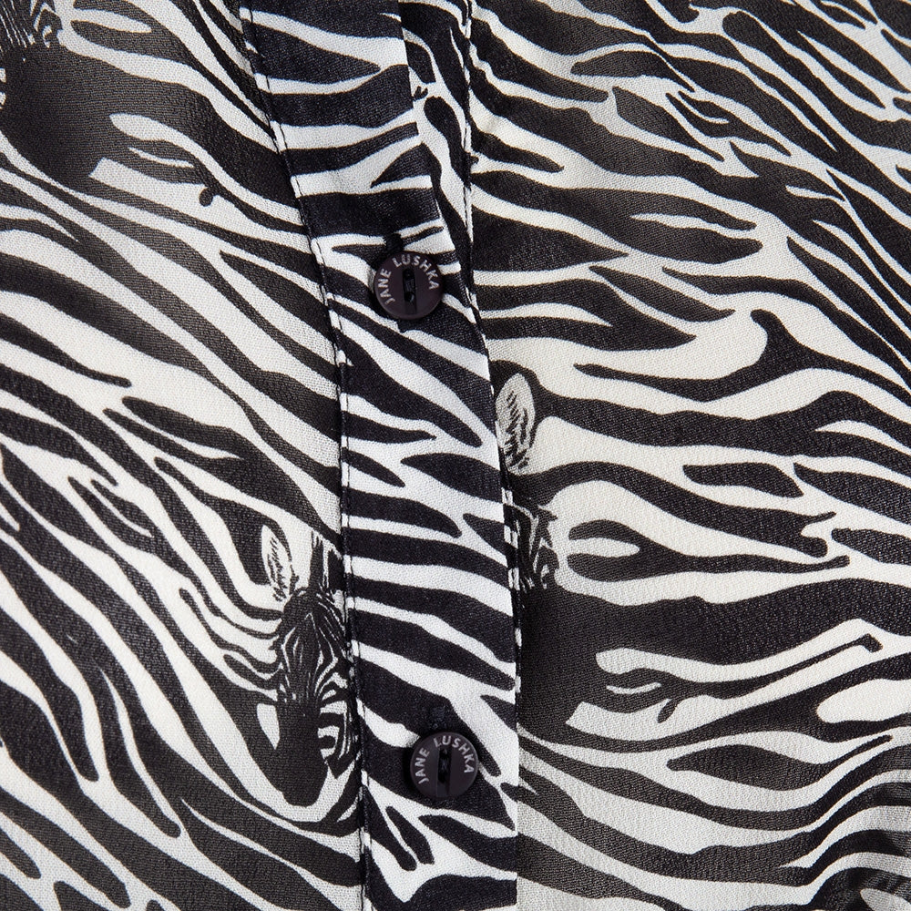 Blanche Dress Zebra | White/Black