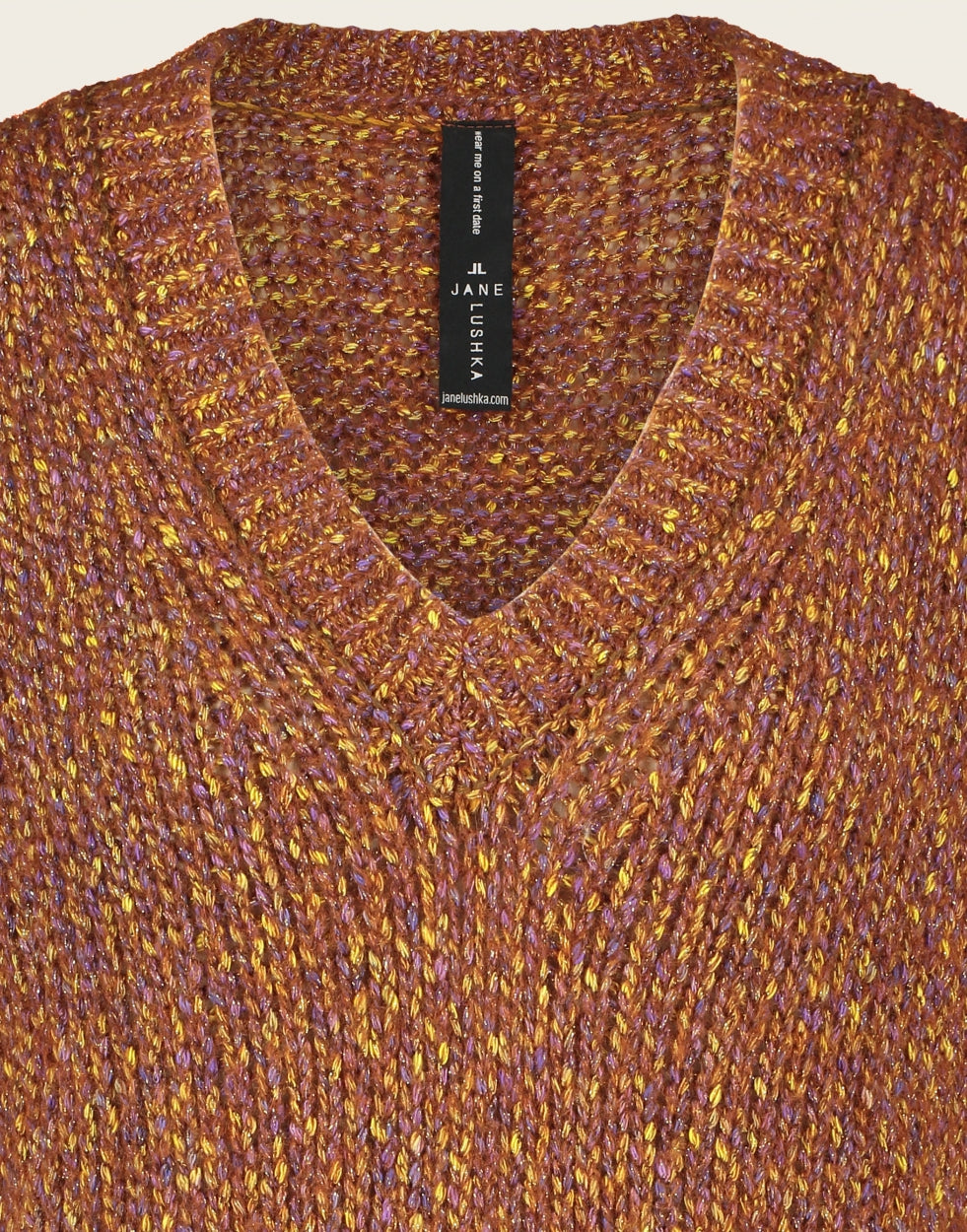 Sleeveless Sweater KN5777 | Orange Melange
