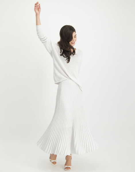 Ricki Plisse Skirt | Silver
