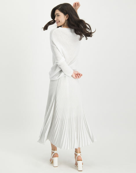 Ricki Plisse Skirt | Silver