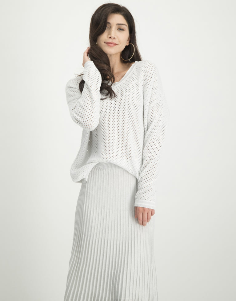Ricki Plisse Skirt | Silver