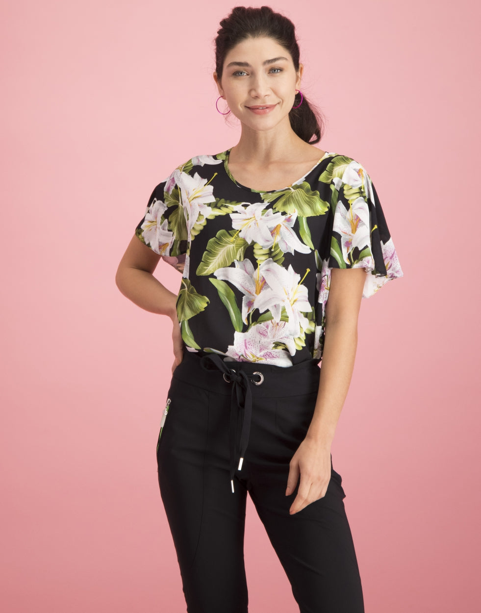 Flora Top Floral | Black
