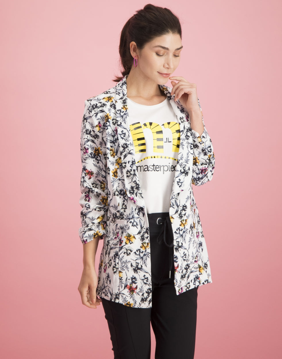 Eva Easy To Wear Blazer Bloom | White