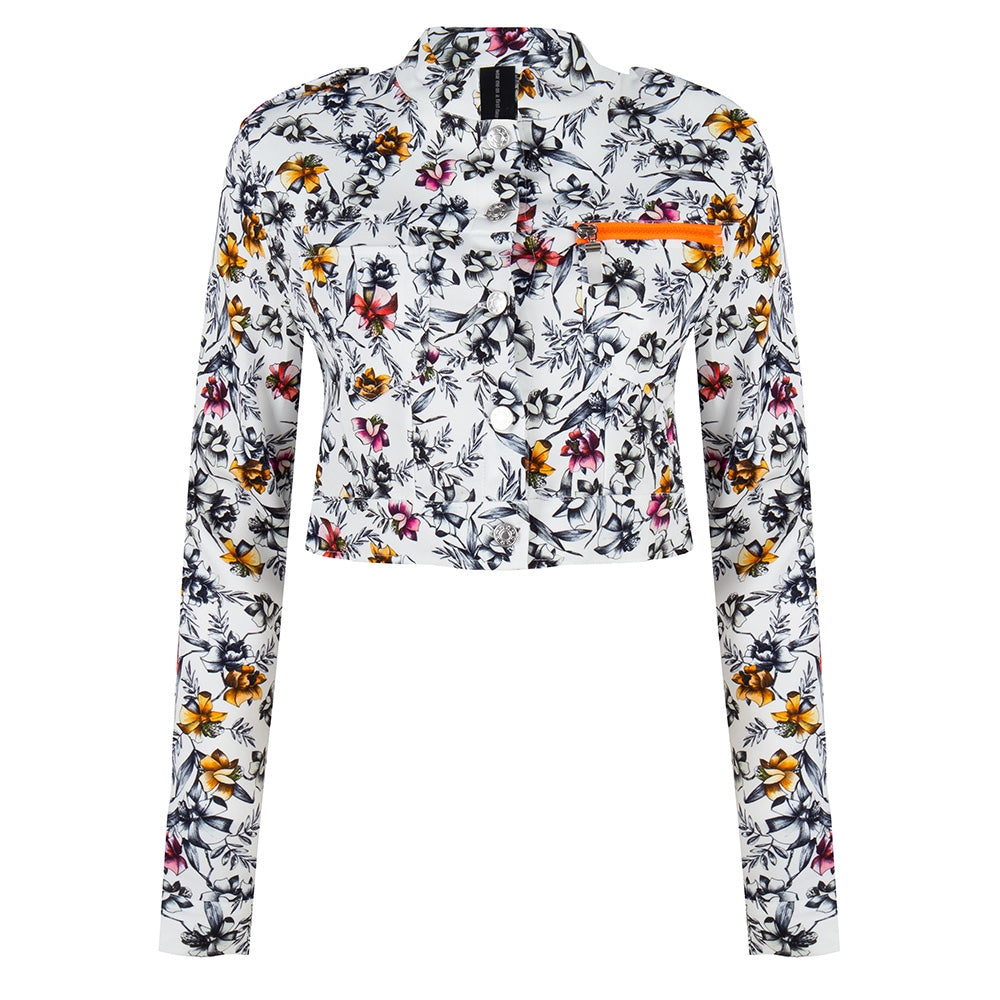 Joan Cropped Jacket Bloom | White