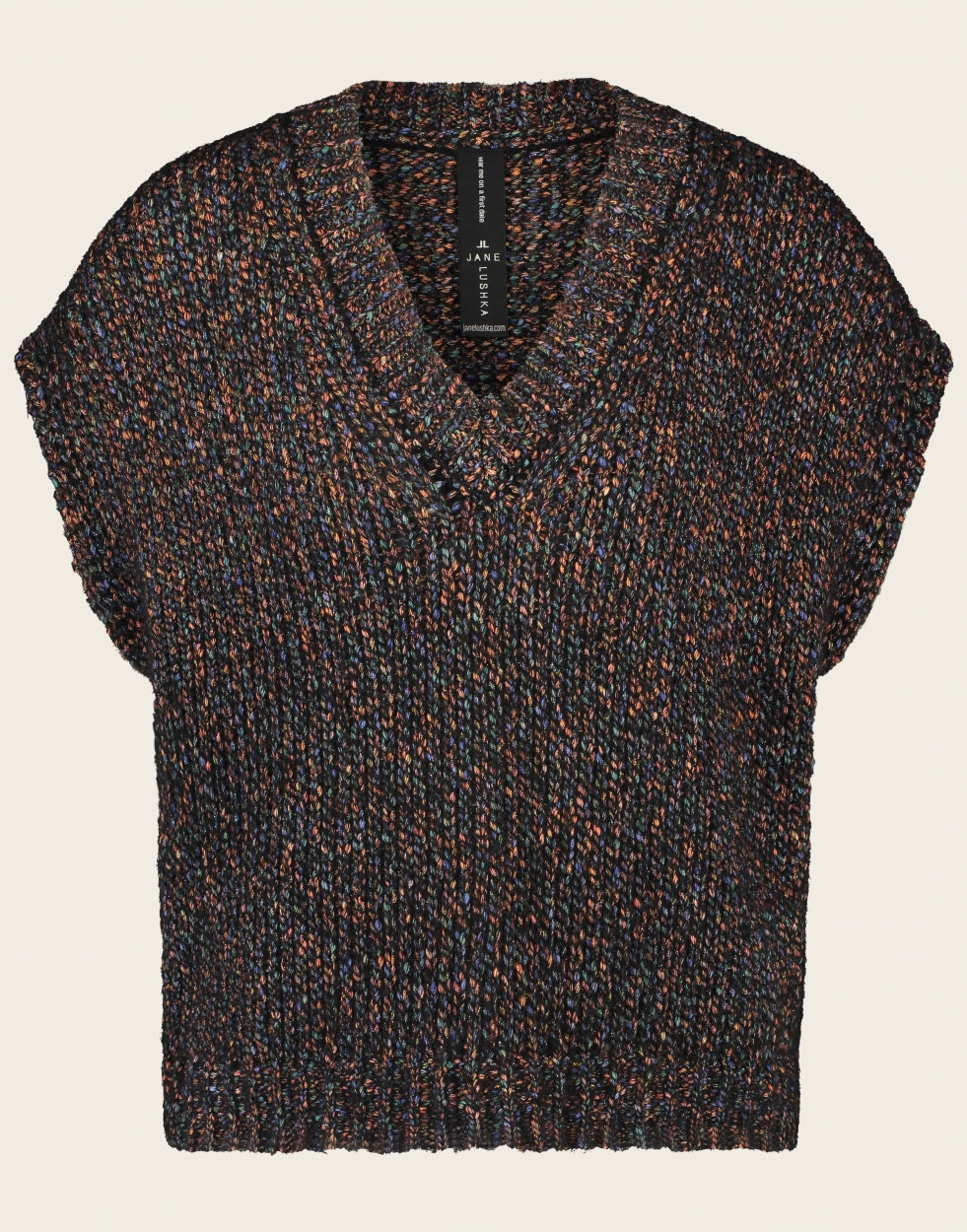 Sleeveless Sweater KN5777 | Black Melange
