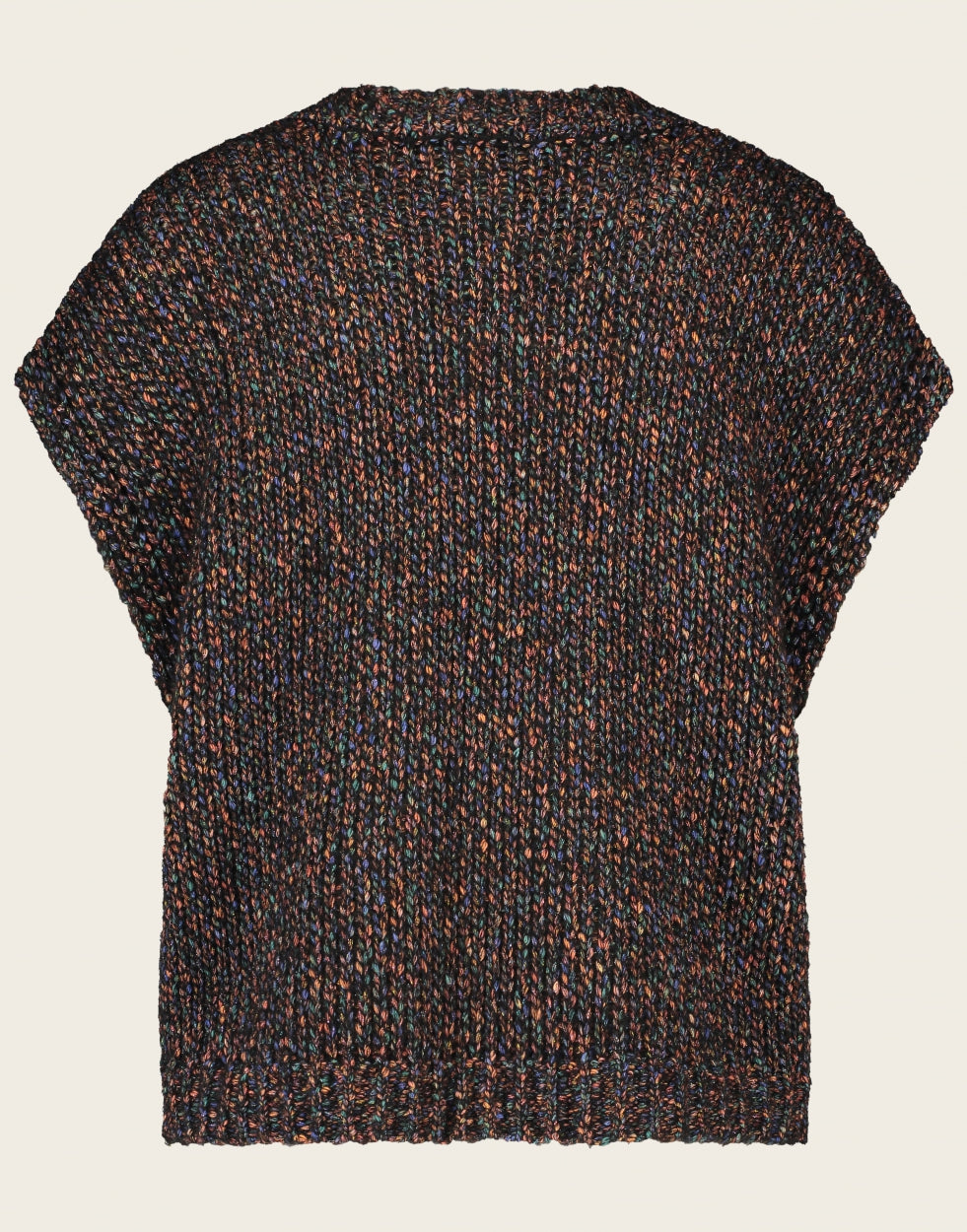Sleeveless Sweater KN5777 | Black Melange