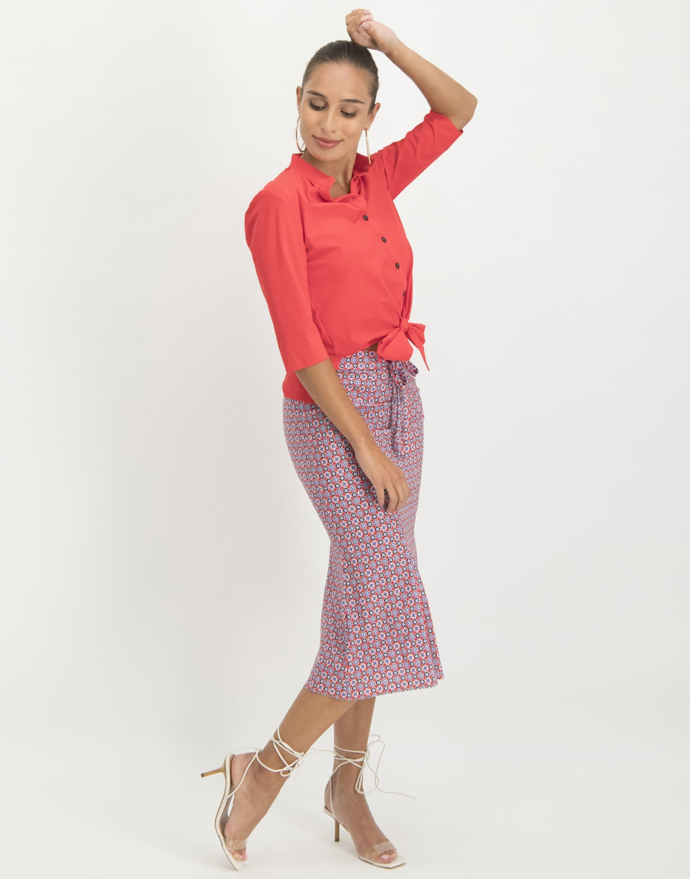 Chloe Cropped Blouse | Red