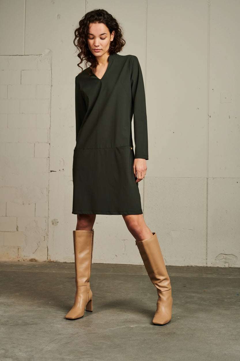 Dress Harper Technical Jersey | Grey Green