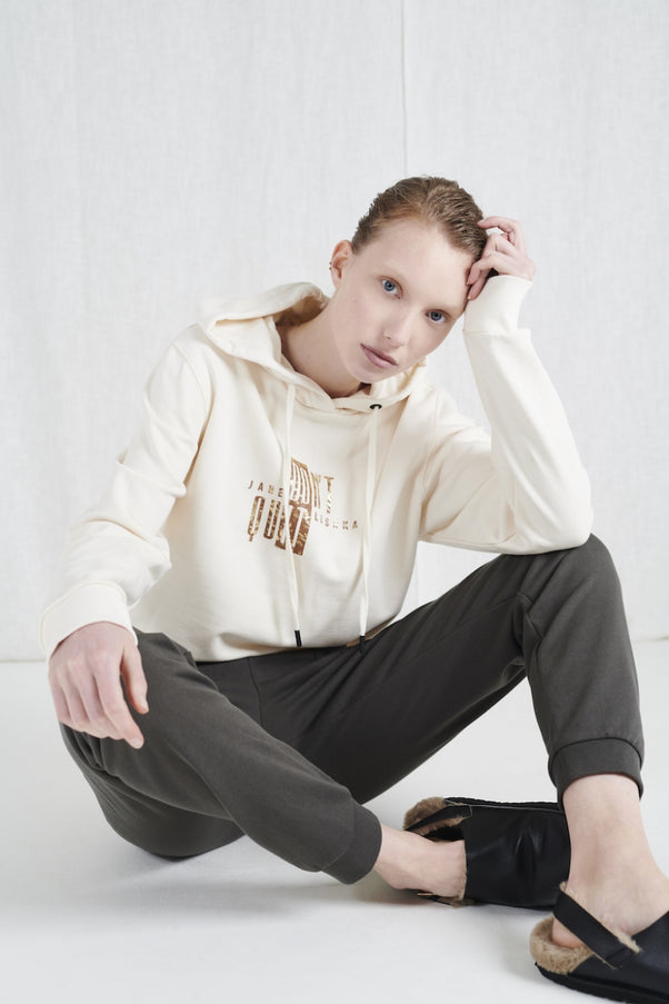 Hoodie Sweat Dont Quit Organic Cotton | Ecru