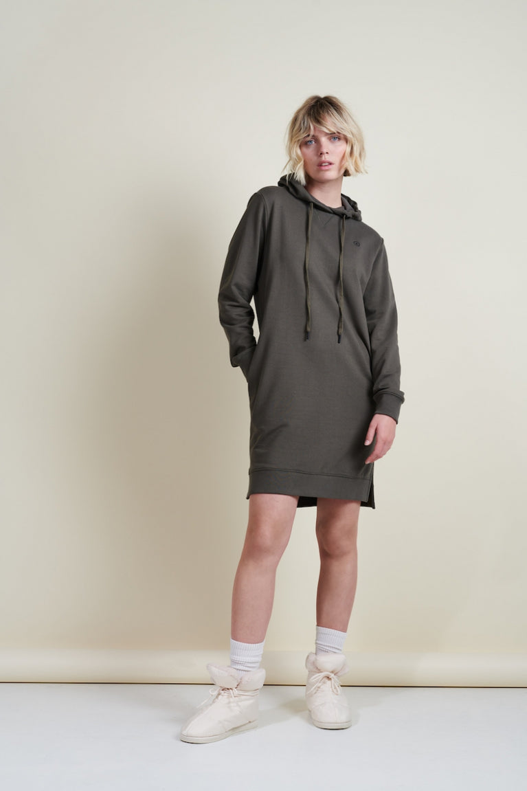 Hoody Dress Organic Cotton | Army